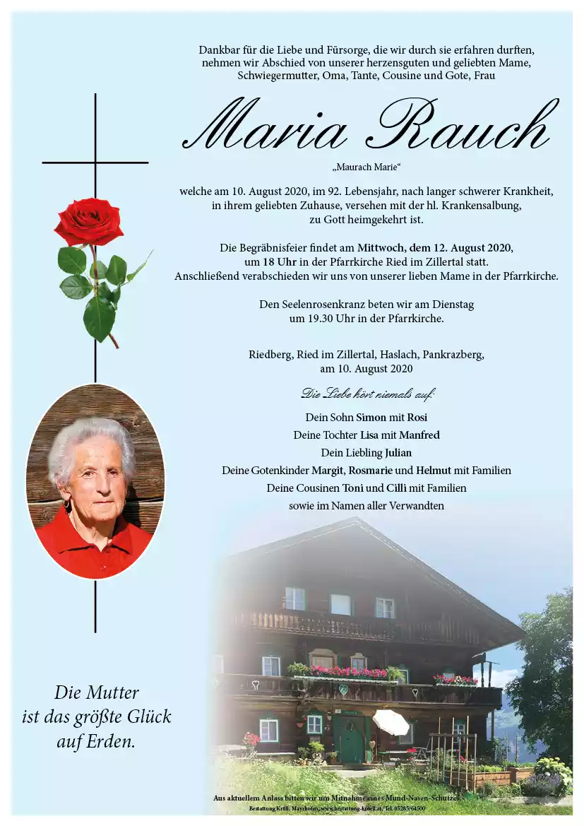 Parte von Maria Rauch
